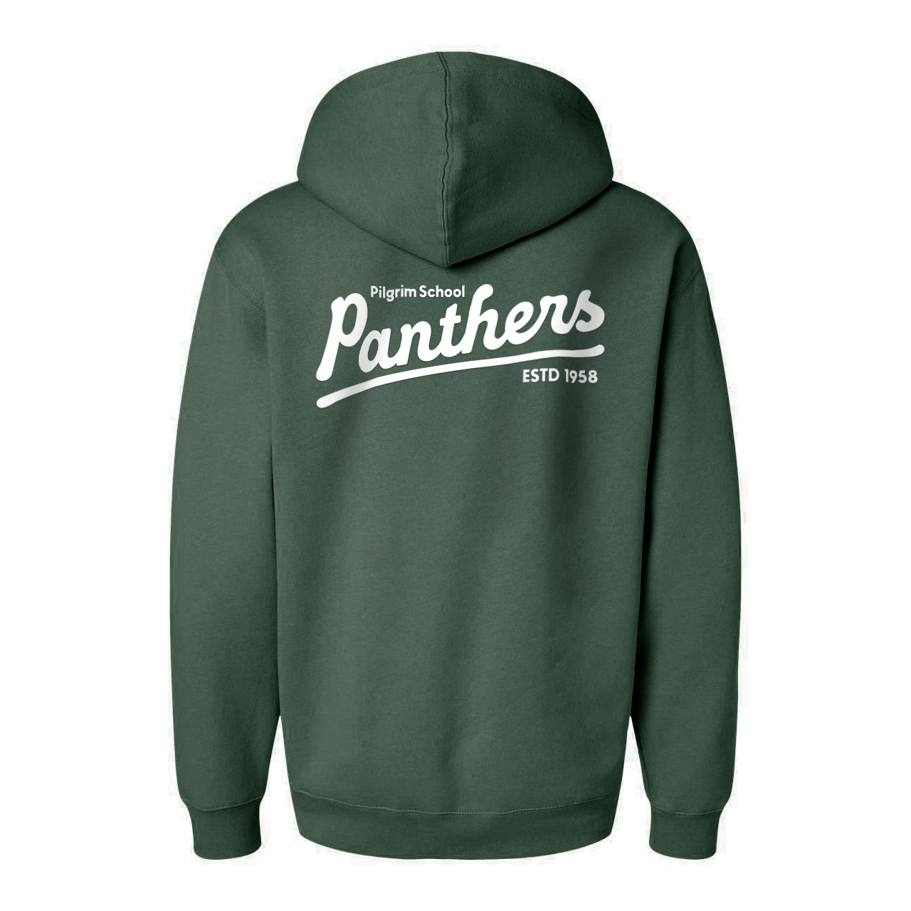 Pilgrim Panthers Wordmark Adult Hoodie (Forest Green)
