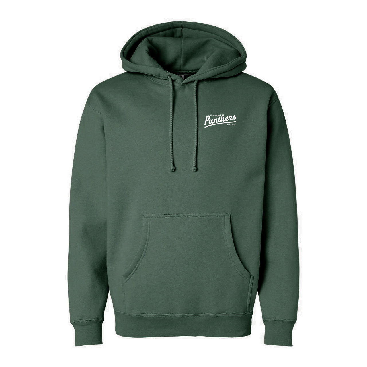 Pilgrim Panthers Wordmark Adult Hoodie (Forest Green)
