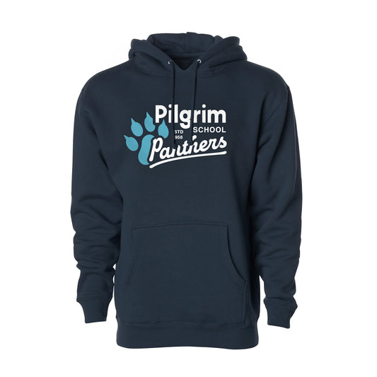 Pilgrim Panthers Logo Adult Hoodie (Navy)