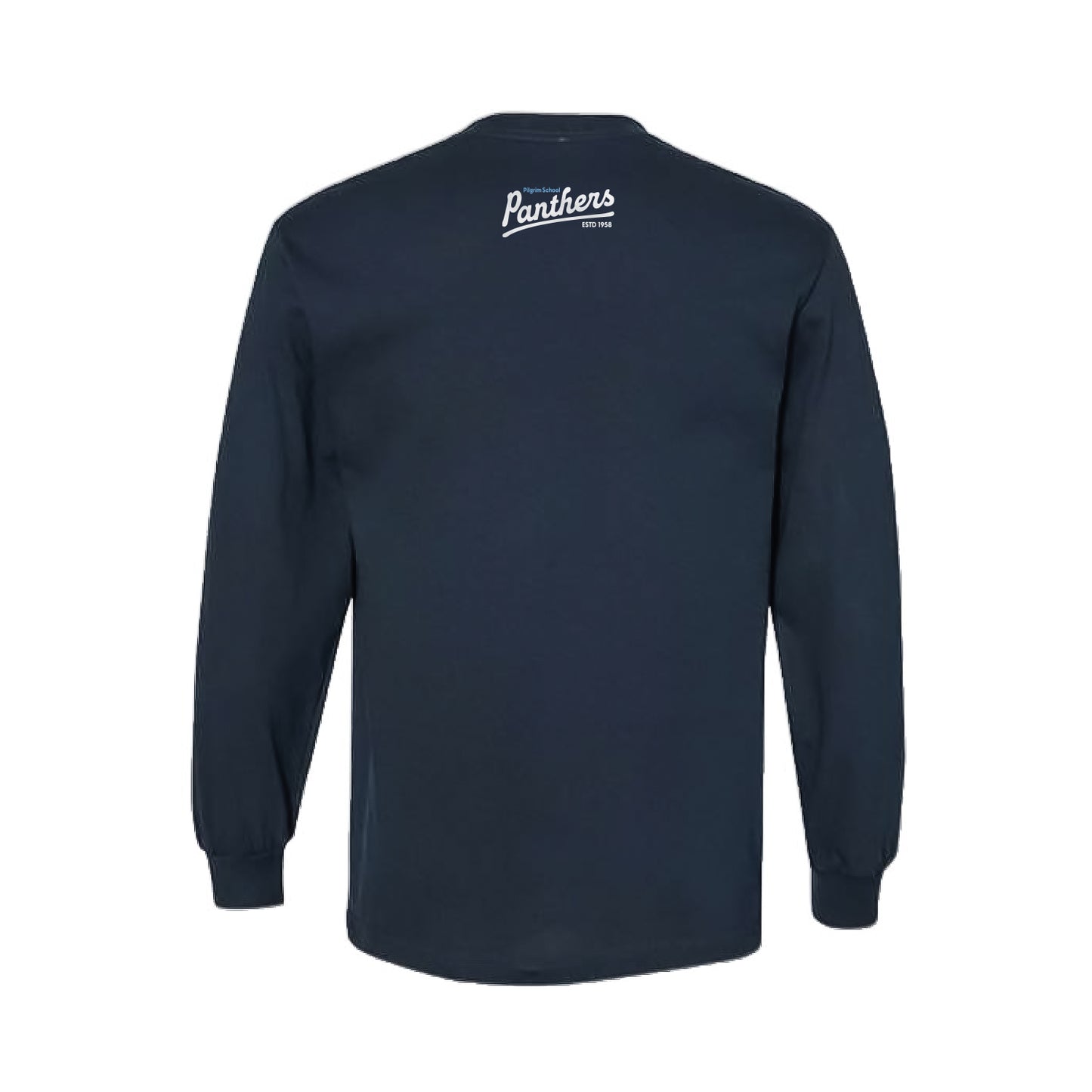 Pilgrim Panthers Logo Adult LS Tee (Navy)