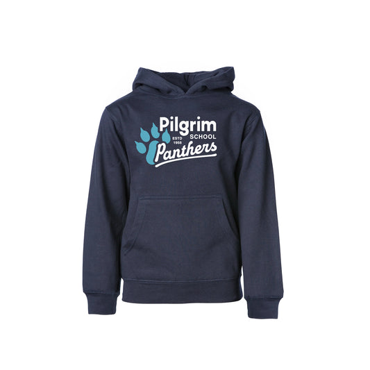 Pilgrim Panthers Logo Youth Hoodie (Navy)